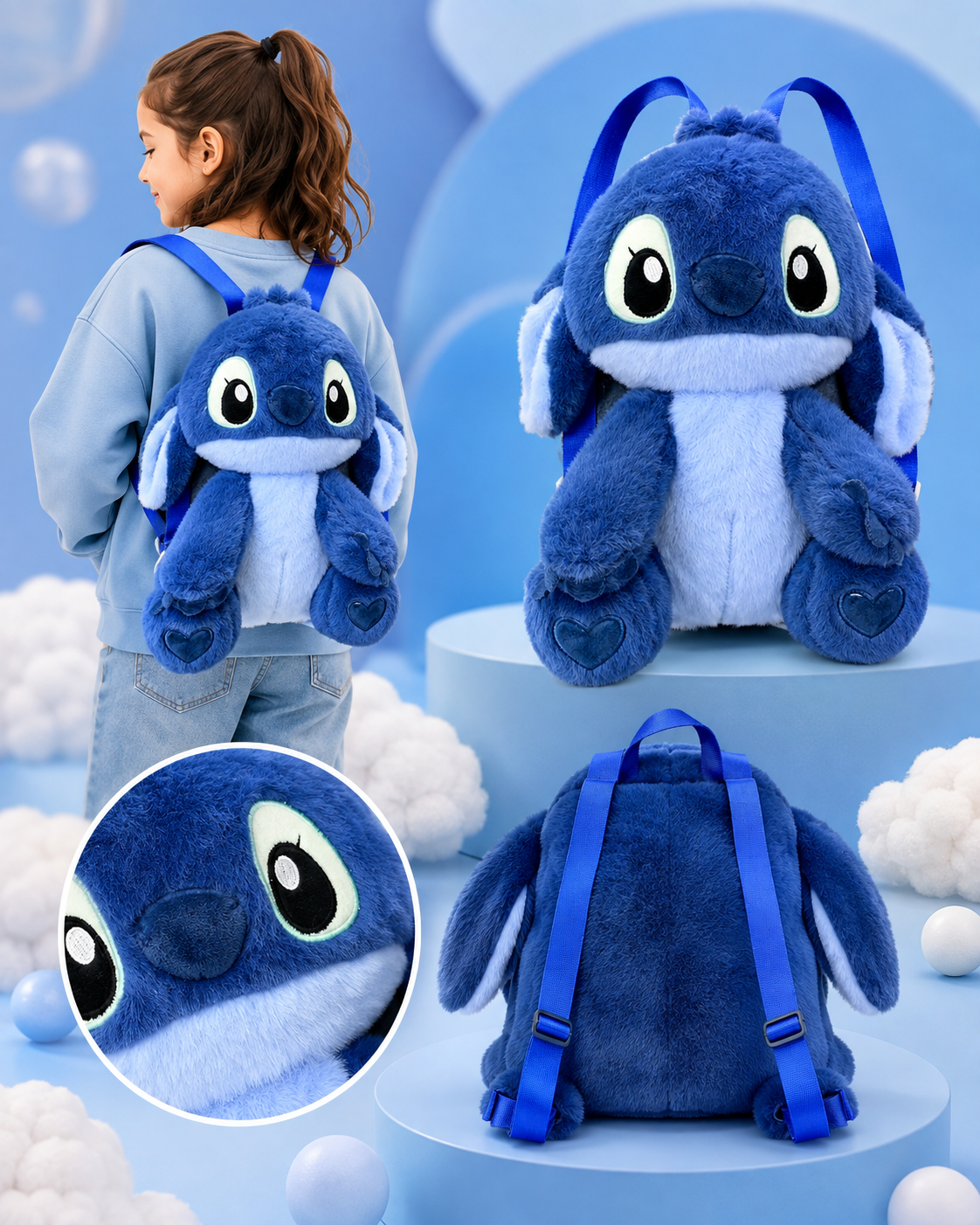 Stitch Fur Plush Backpack