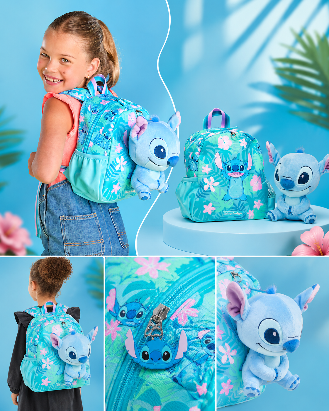 Smiggle Stitch Backpack With Detachable Plush
