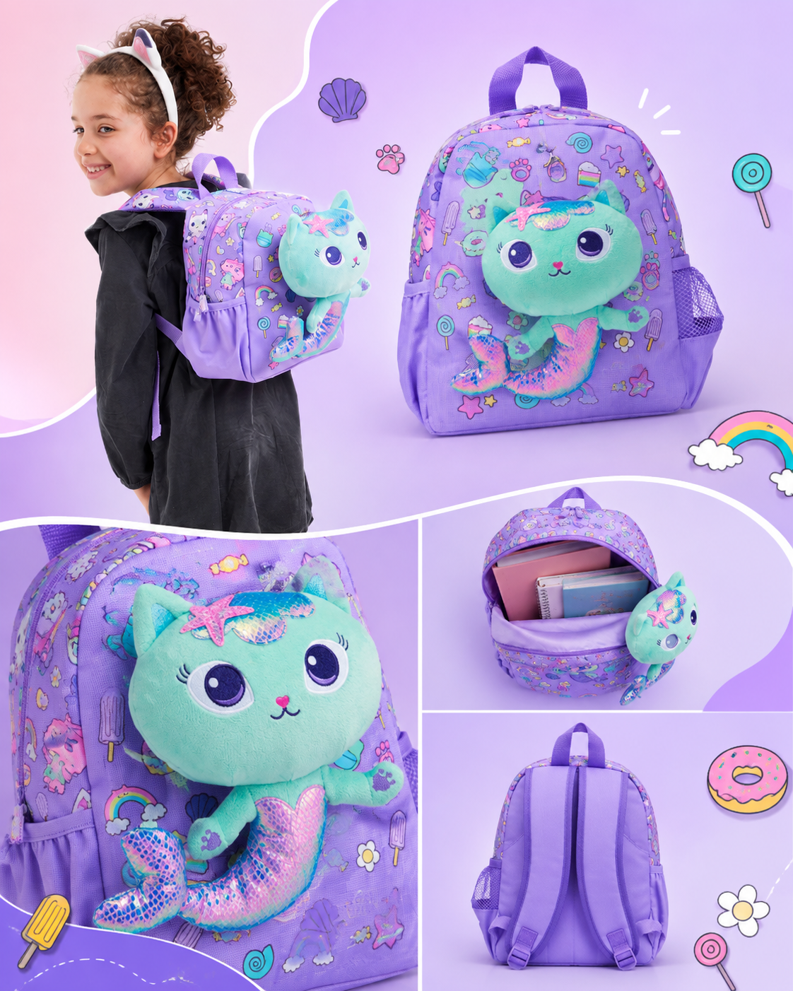 Smiggle Gaby Backpack With Detachable Plush