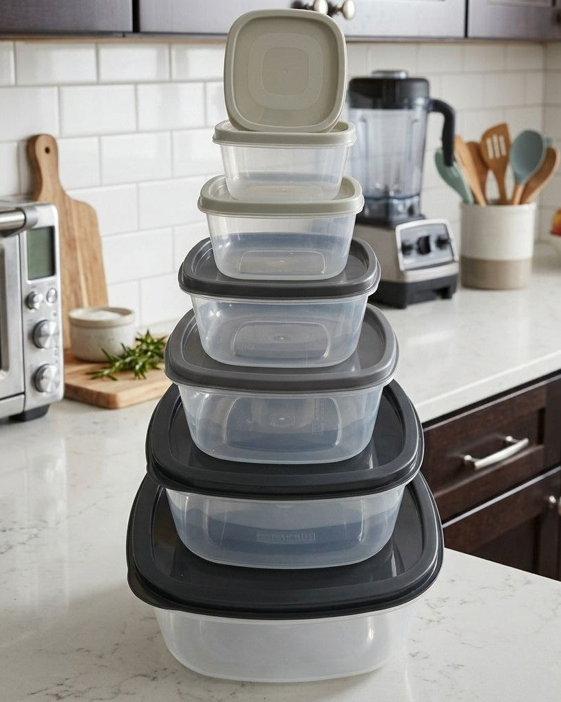 7PCS Different Size Square kitchen containers