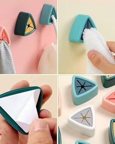 Triangle Adhesive Push-In Towel Holder Clips