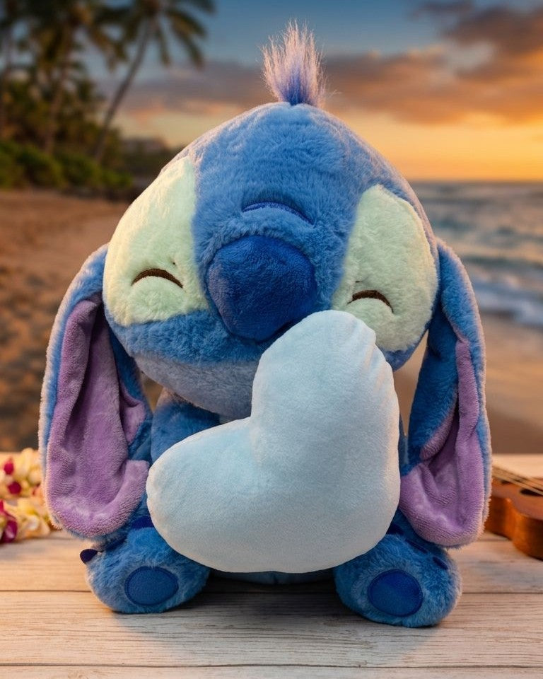 30cm Stitch Plush Holding Heart