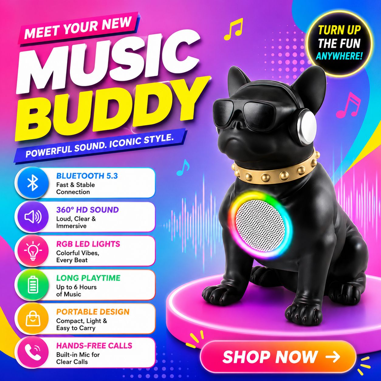 French Bulldog Style Speaker