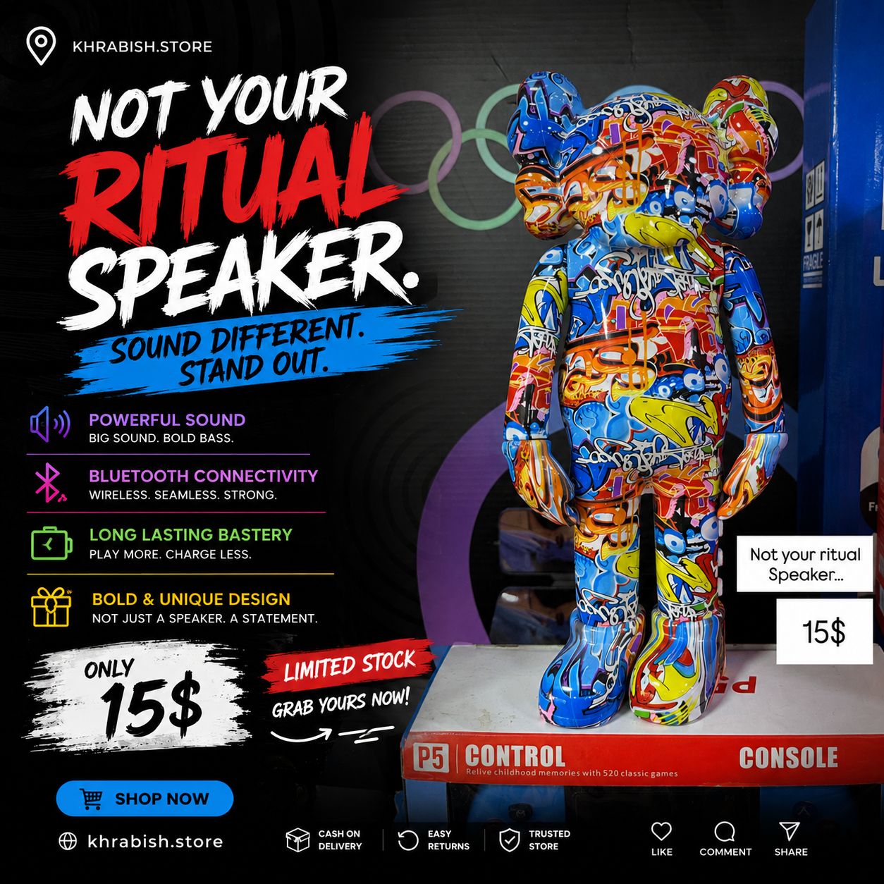 Violant Bear Design Speaker Multicolor