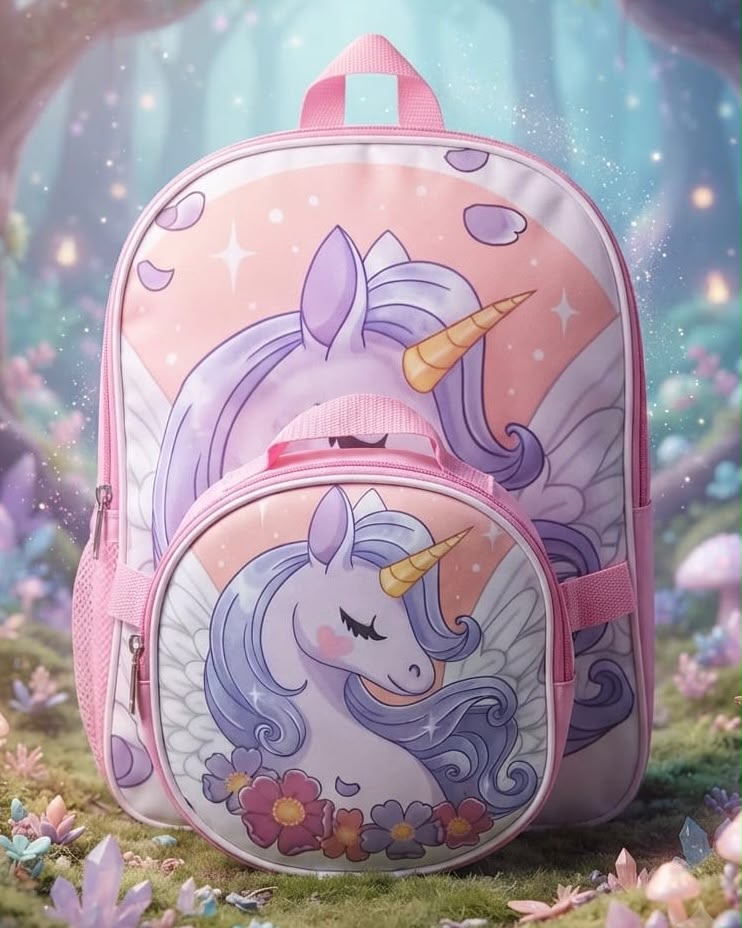 2PCS Unicorn School Backpack