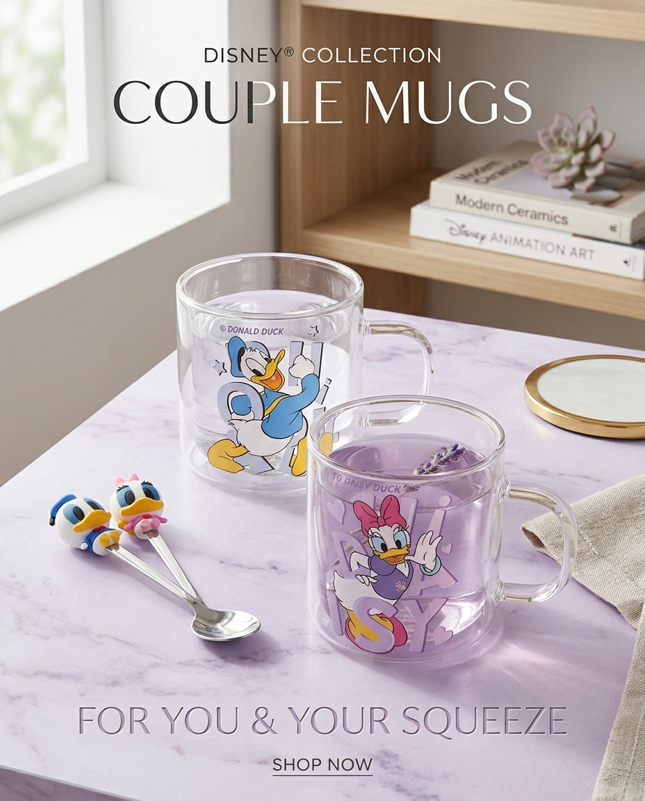 2PCS Glass Mugs Set - Donald Duck