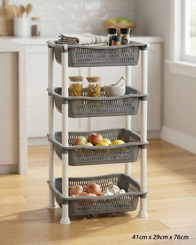 4 Tier Kitchen Plastic Rack