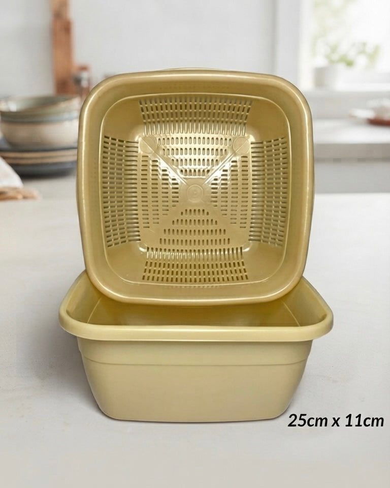 Square Kitchen Bowl with Colander