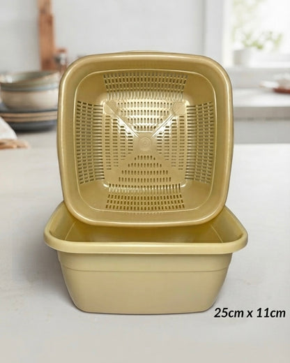 Square Kitchen Bowl with Colander