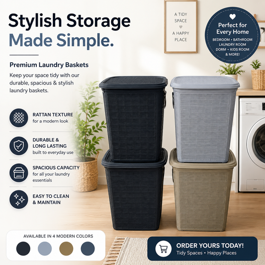 Stylish Plastic Laundry Basket With acover