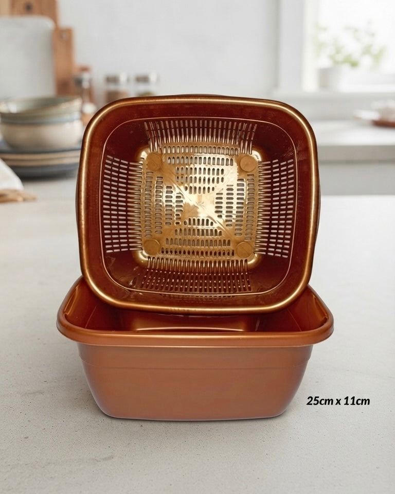 Square Kitchen Bowl with Colander
