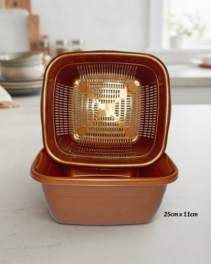 Square Kitchen Bowl with Colander