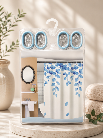 Phoenix Bathroom Curtain - Leaves Design 1