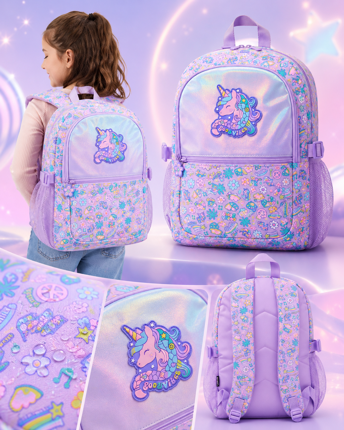 Smiggle Lilac All Stars Backpack
