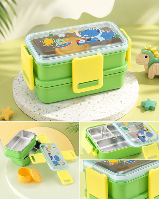 2 Layer Stackable Dino LunchBox