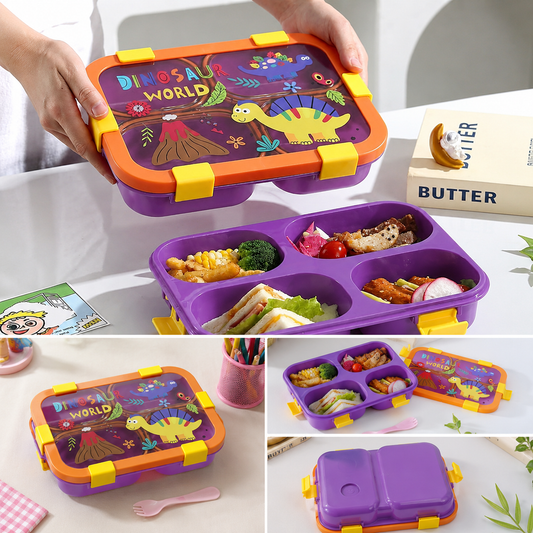 4 Compartments Dino Lunch Box