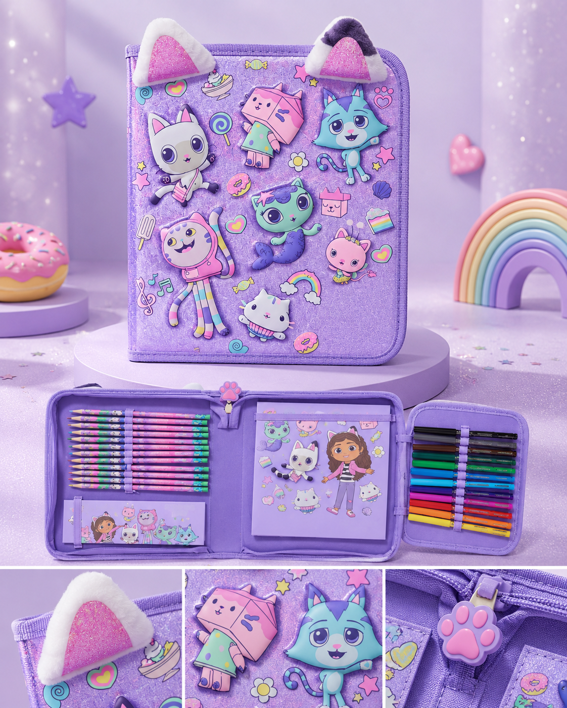 Smiggle Gaby Pencil Case with Stationery