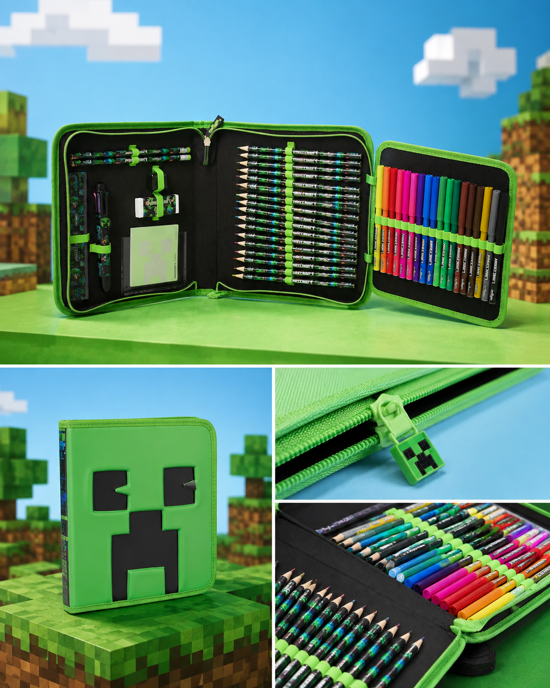 Smiggle Minecraft Pencil Case with Stationery