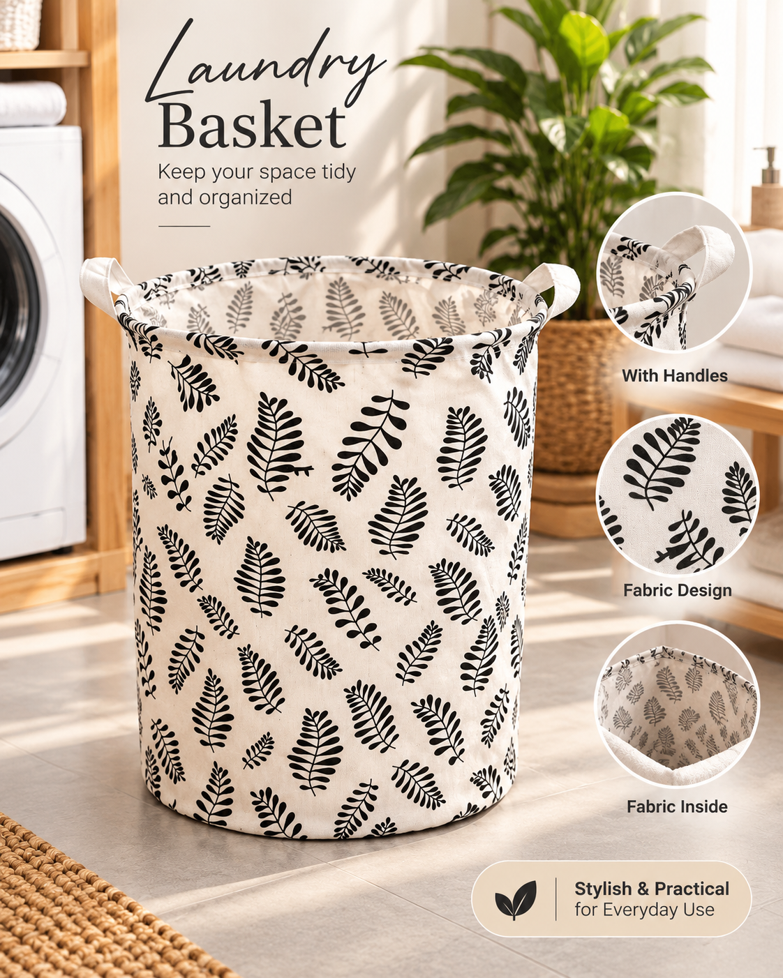Mesh Laundry Basket Patterned