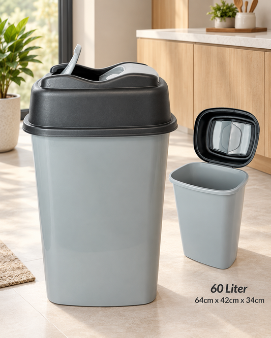 60L Plastic Trash Bin