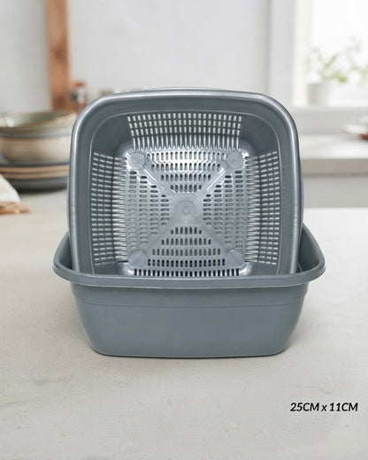 Square Kitchen Bowl with Colander