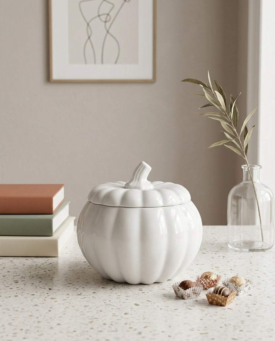 Pumpkin Glass Candy Jar