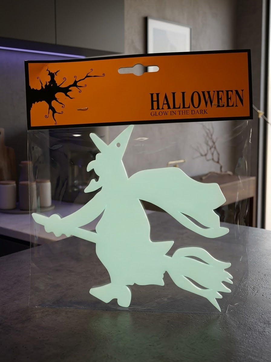 Glow in the dark flying witch