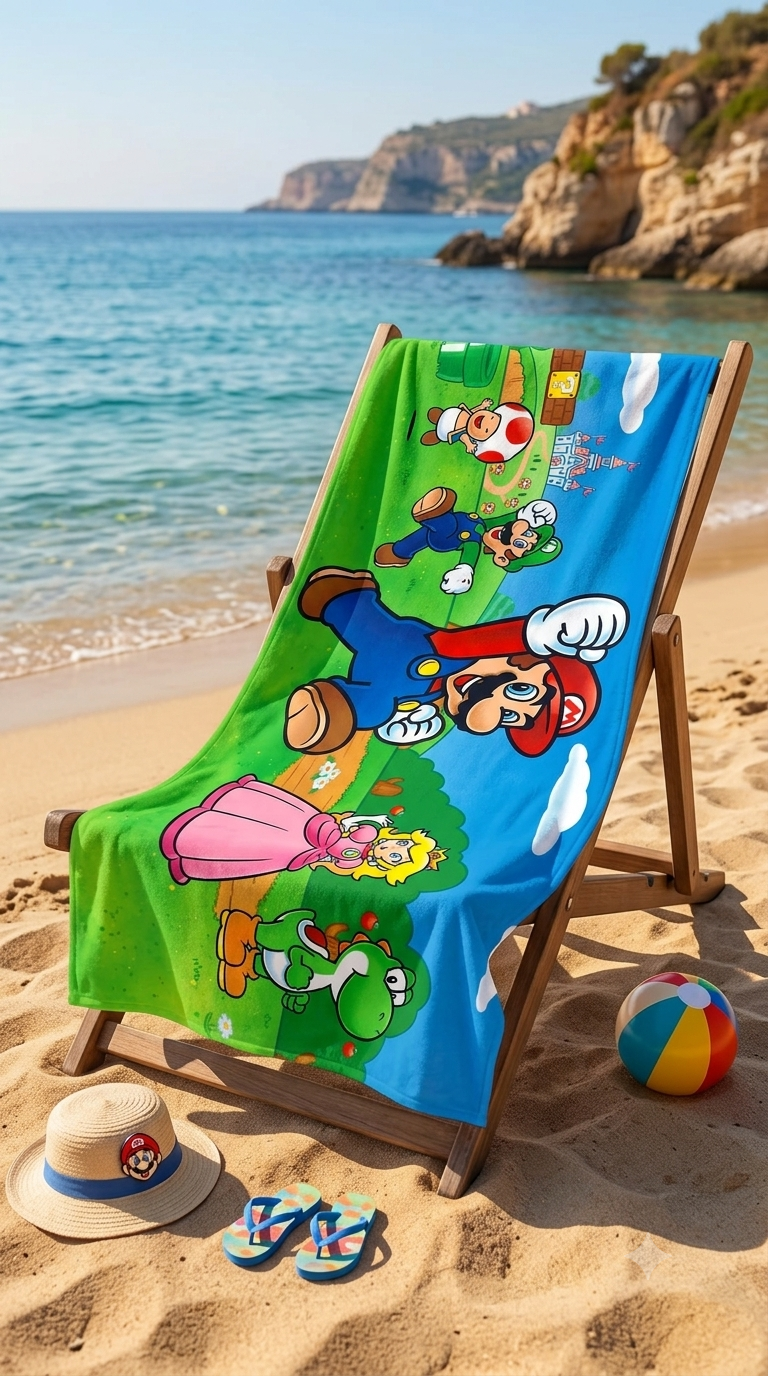 Kids Beach Towel - Super Mario