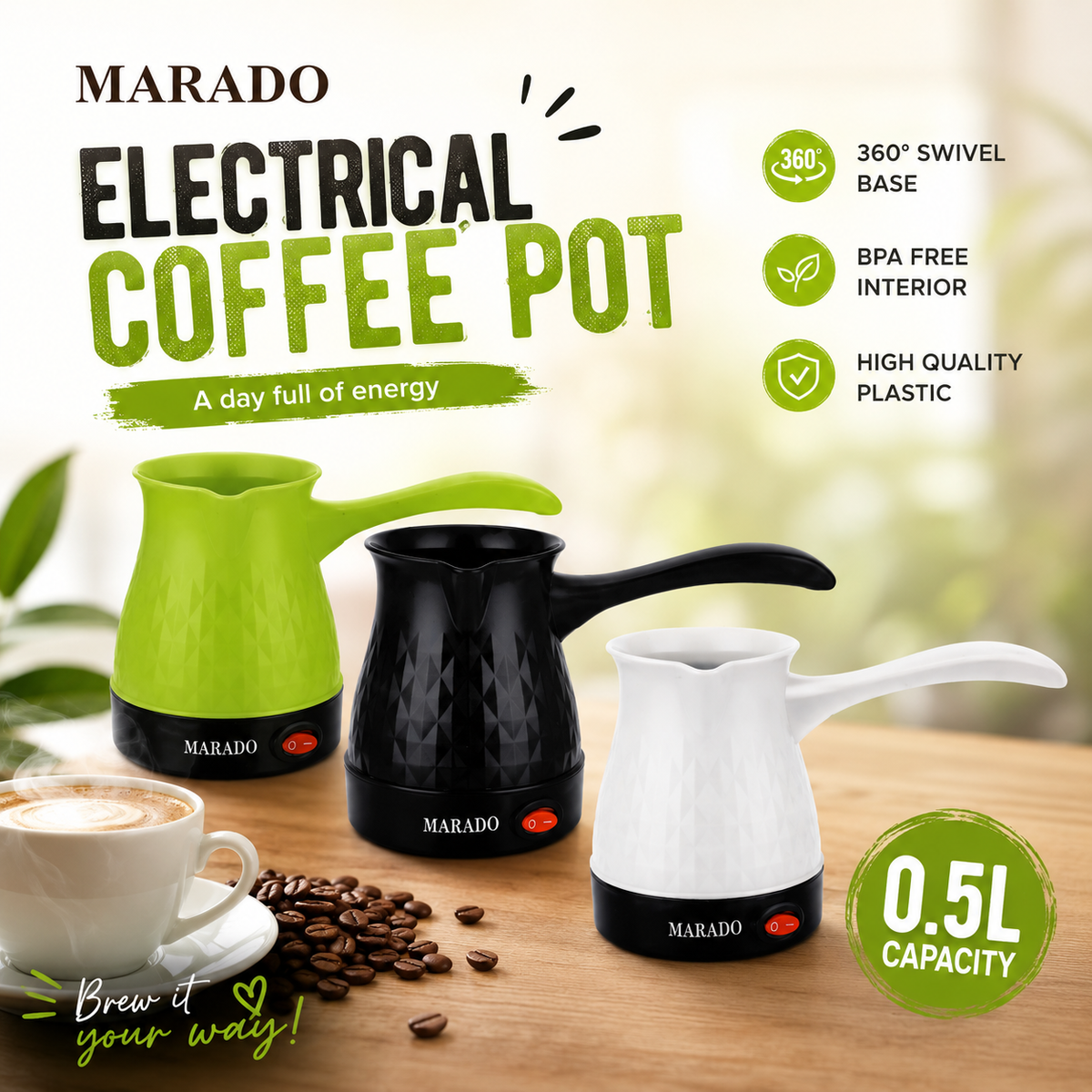 500ML Electrical Coffee Pot