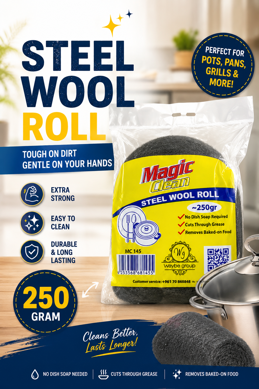 250Gr Steel Wool Roll