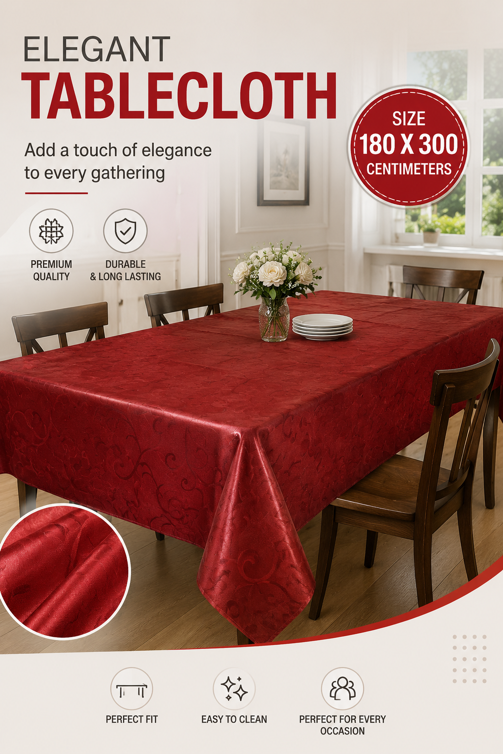 300cm x 180cm Tablecloth