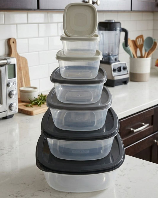 7PCS Different Size Square kitchen containers