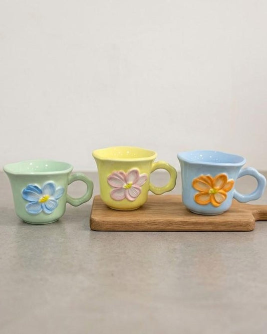 3D Floral Ceramic Mug