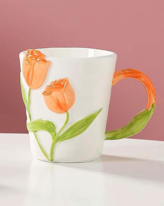 3D Tulip Ceramic Mug