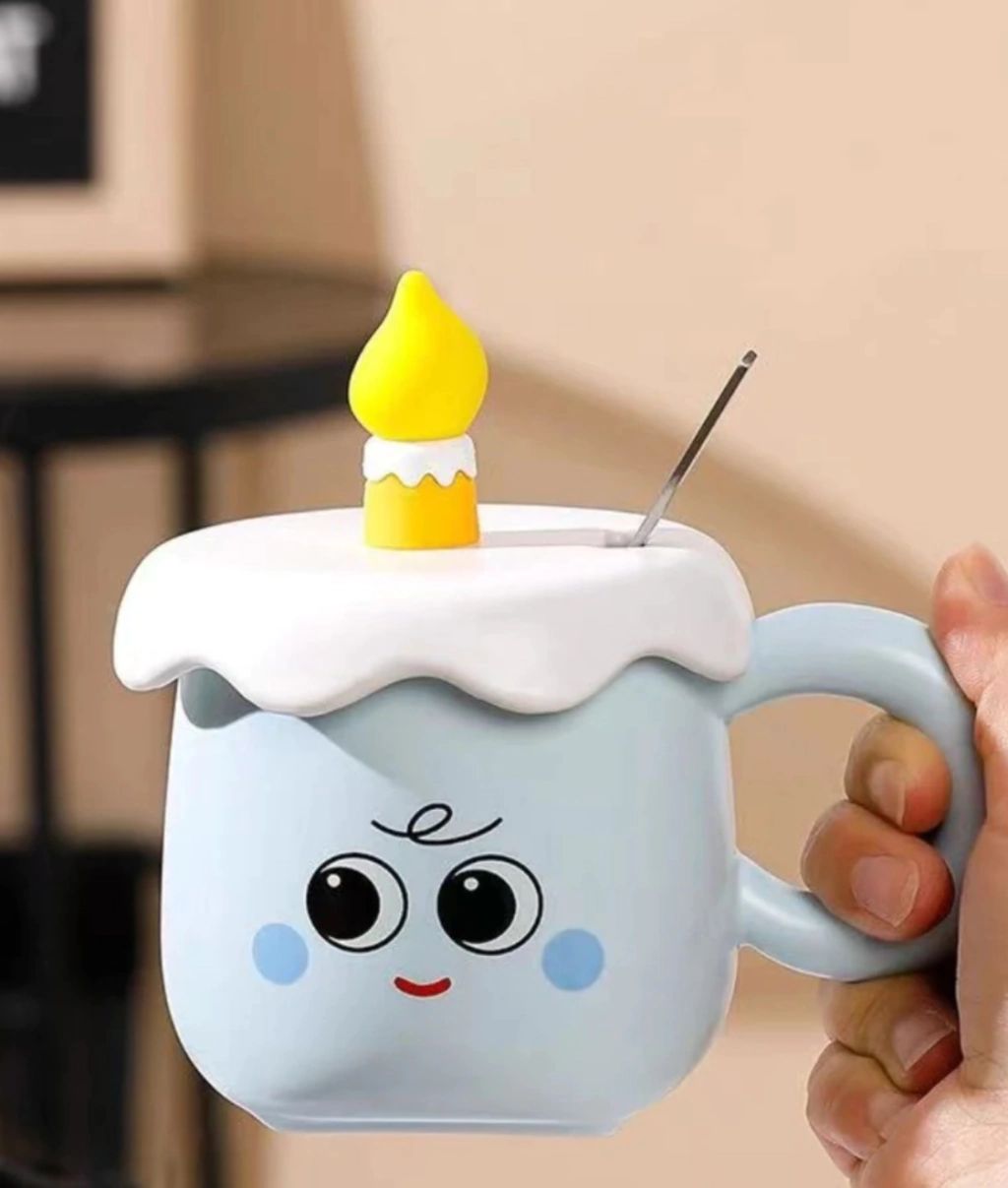 Ceramic birthday cake themed mug