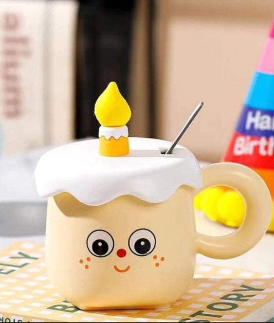 Ceramic birthday cake themed mug