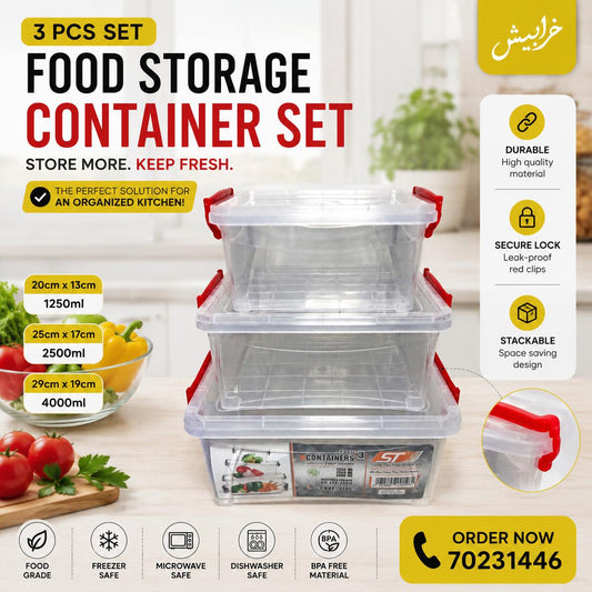 3-Piece Food Storage Container Set