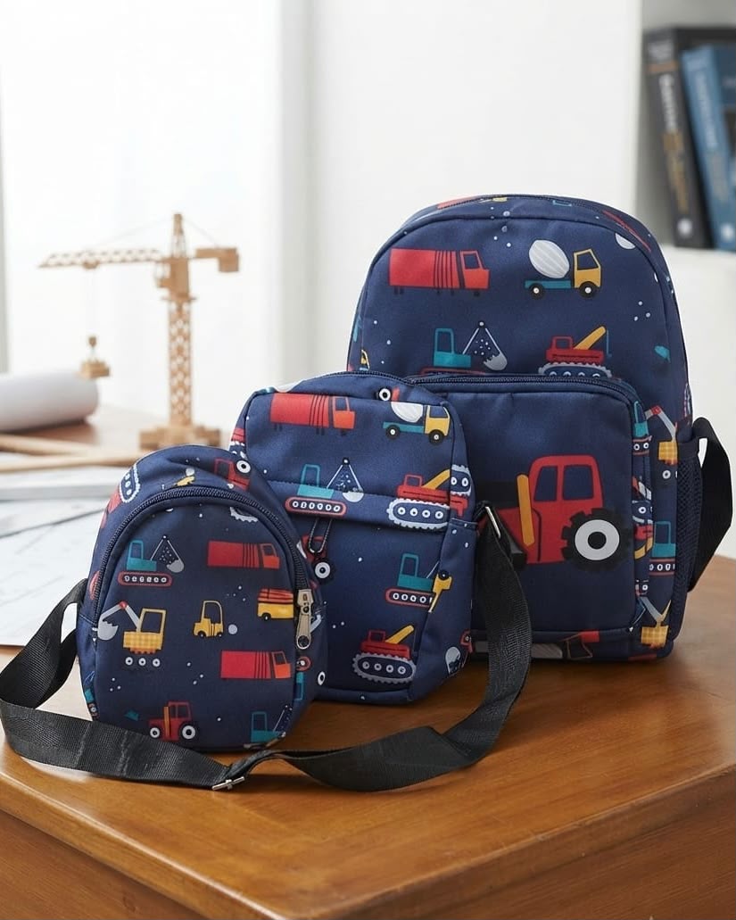 3PCS Construction Kids Backpack