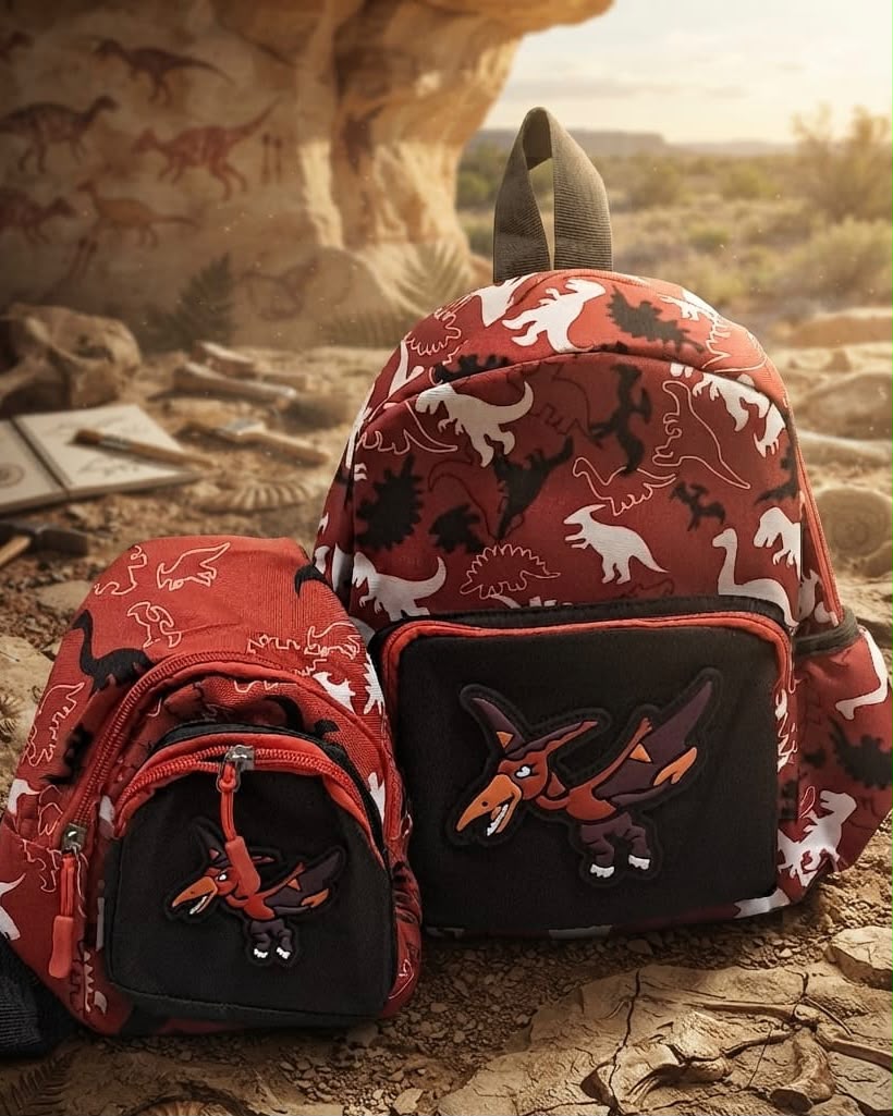 2PCS Dino Backpack Set