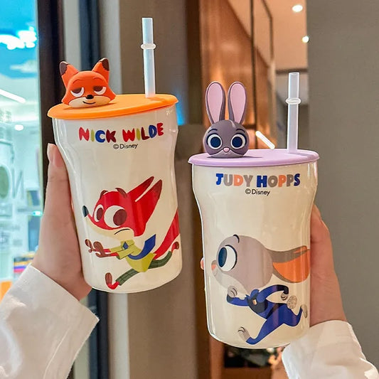 Mug Rabbit & Fox Round Rubber Lid